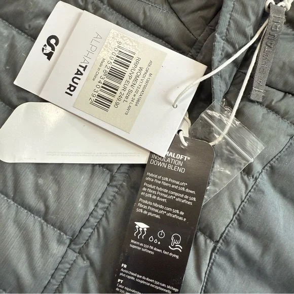 NWT Alphatauri Primaloft Gray Puffer Jacket Women’s Size: Large - Picture 8 of 13